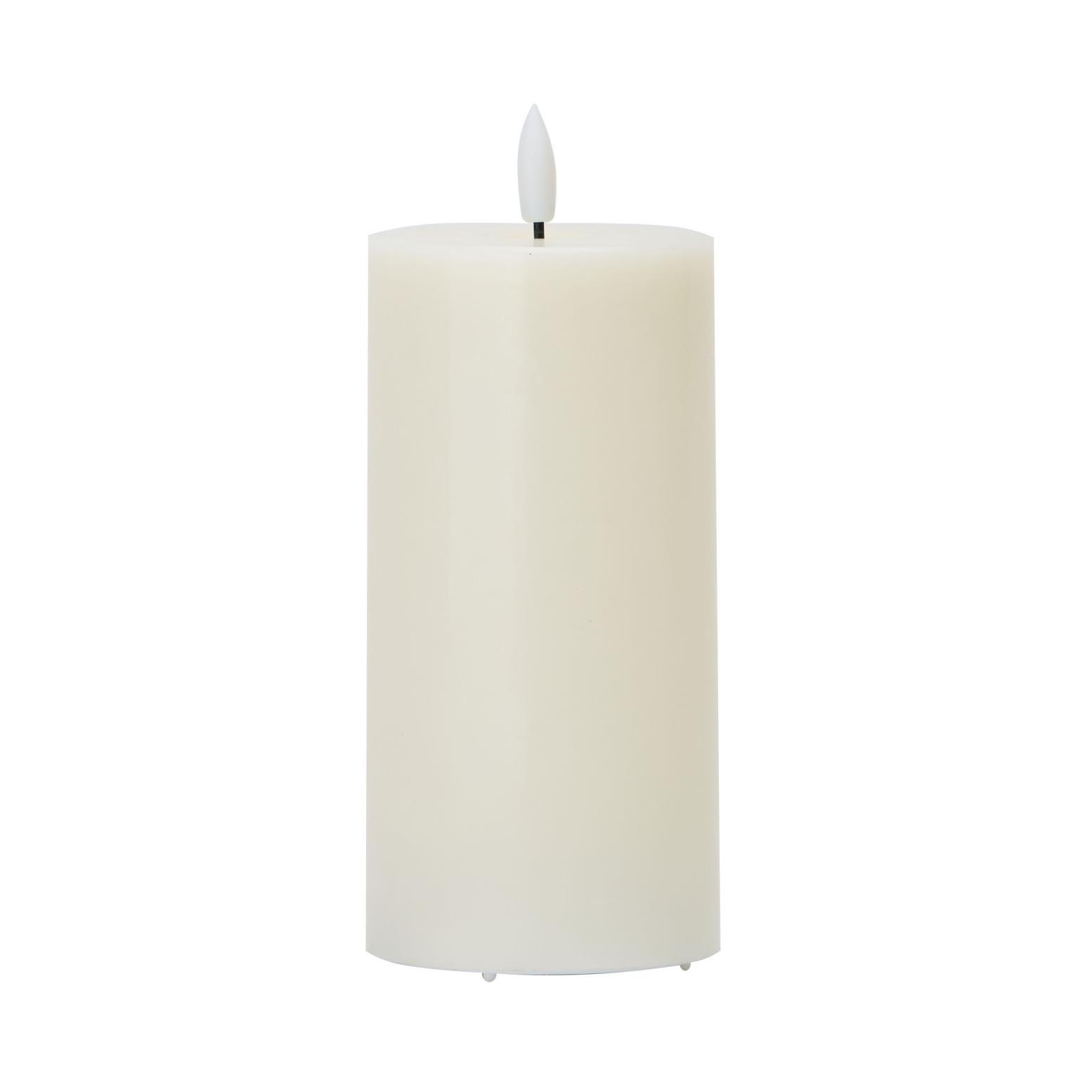 Stellar Haus Classic Ivory Pillar Indoor LED Candle wt Timer 15x7.5cm Large